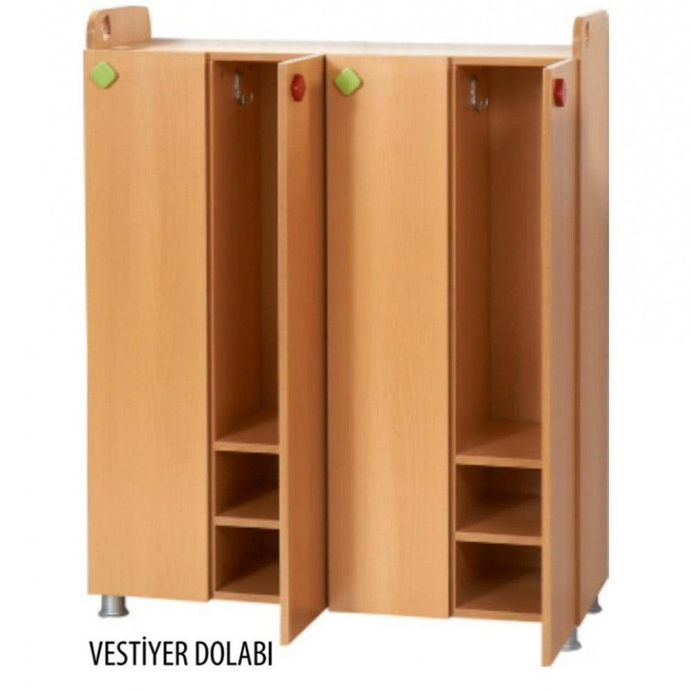 Mini Ahşap Vestiyer & Portmanto Modülü (Anaokulu & Özel Eğitim)