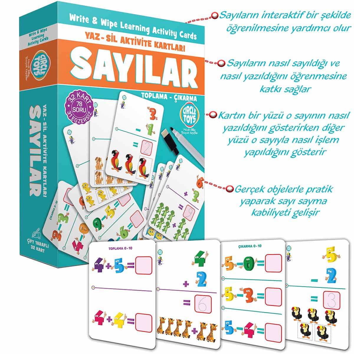 Circle Toys Sayılar Yaz Sil Aktivite Kartları