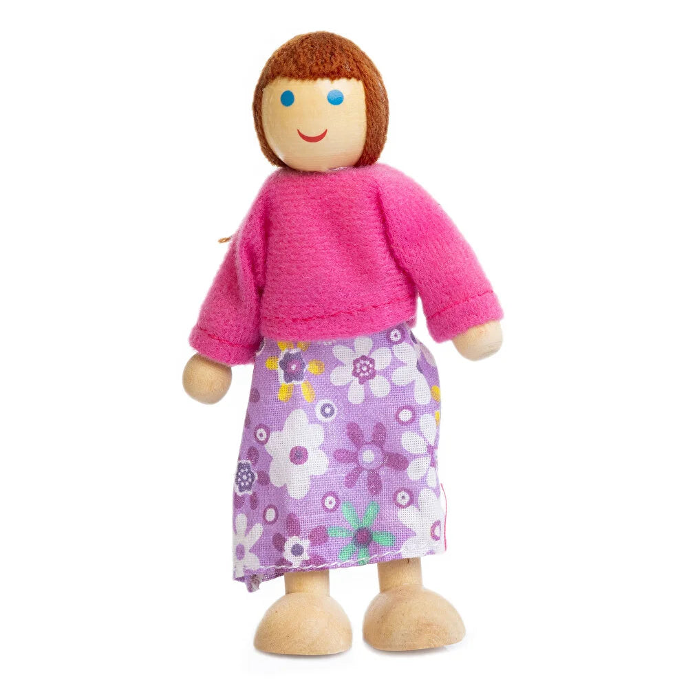 Ahşap 6'lı Aile Kukla Seti