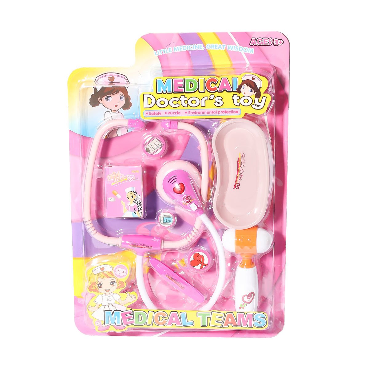 KARTELADA IŞIKLI SESLİ DOKTOR SETİ PEMBE