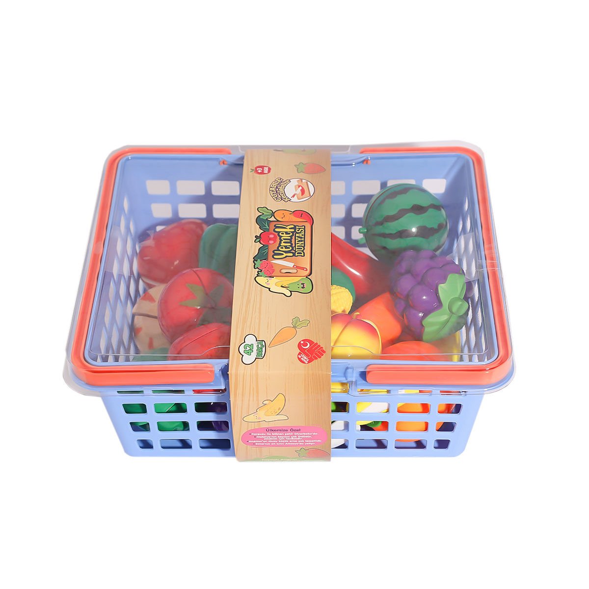 Kesilebilen Meyve ve Sebze Sepetli 42 Parça