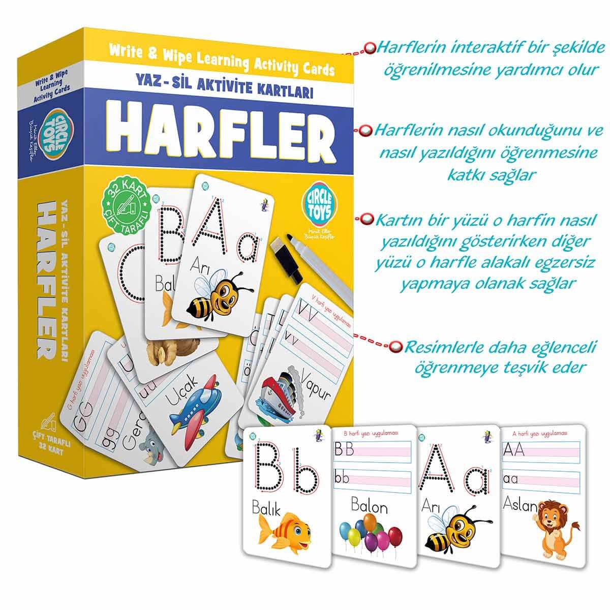 Circle Toys Harfler Yaz Sil Aktivite Kartları