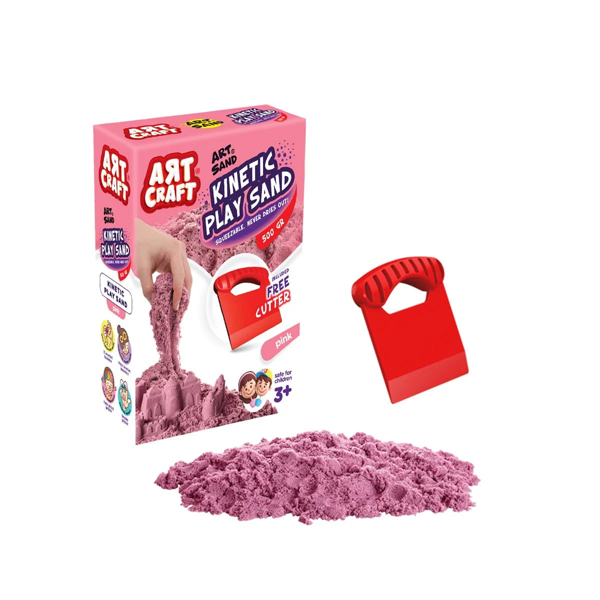 AKSESUARLI PEMBE KİNETİK OYUN KUMU 500 GR