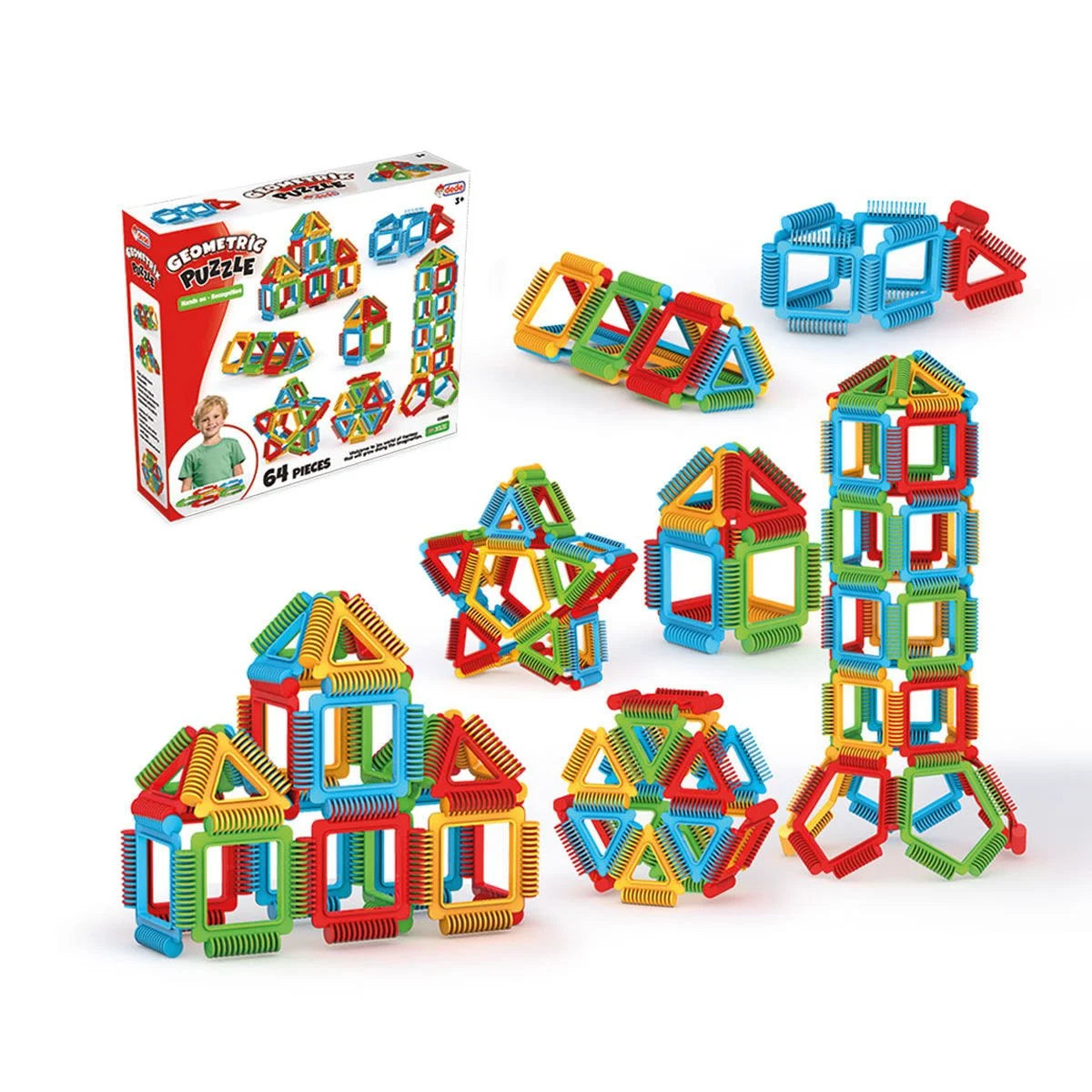 Geometrik Puzzle P96 (64 Parça) – Şekillerin Dansı Başlıyor!