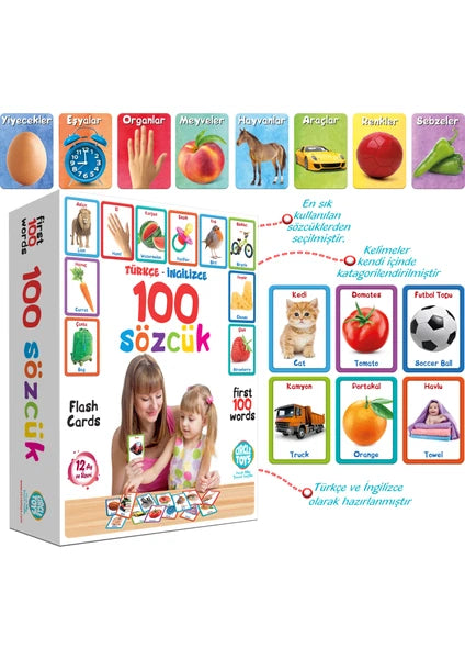 Türkçe İngilizce 100 Sözcük Kartları