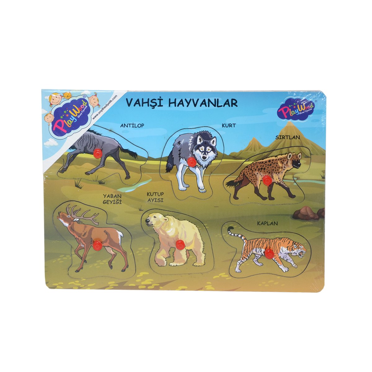 Ahşap Tutmalı Vahşi Hayvanlar