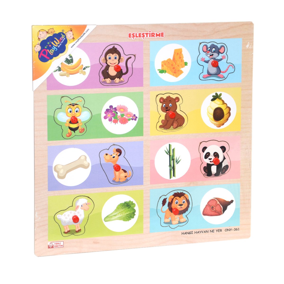 Ahşap Tutmalı Eşleştirme - Hangi Hayvan Ne Yer