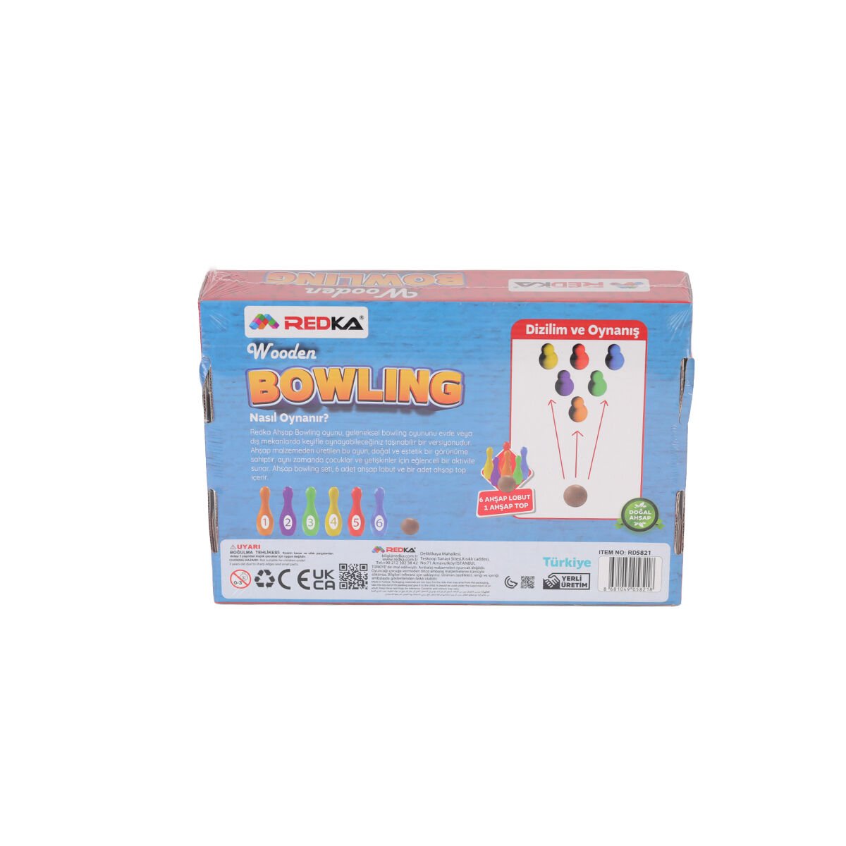 Redka Wooden Bowling – Doğal Ahşap Bowling Seti