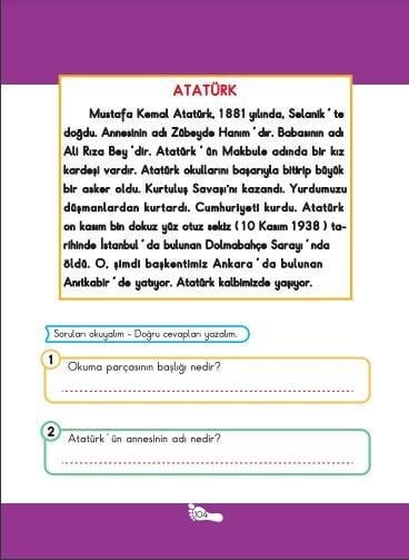Adım Adım Okuma Parçaları 1-2 Okuyorum Anlıyorum Yazıyorum Serisi