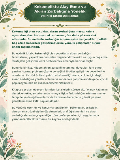 Kekemelikte Alay Etme ve Akran Zorbalığı ile Başetme Etkinlik Kitabı