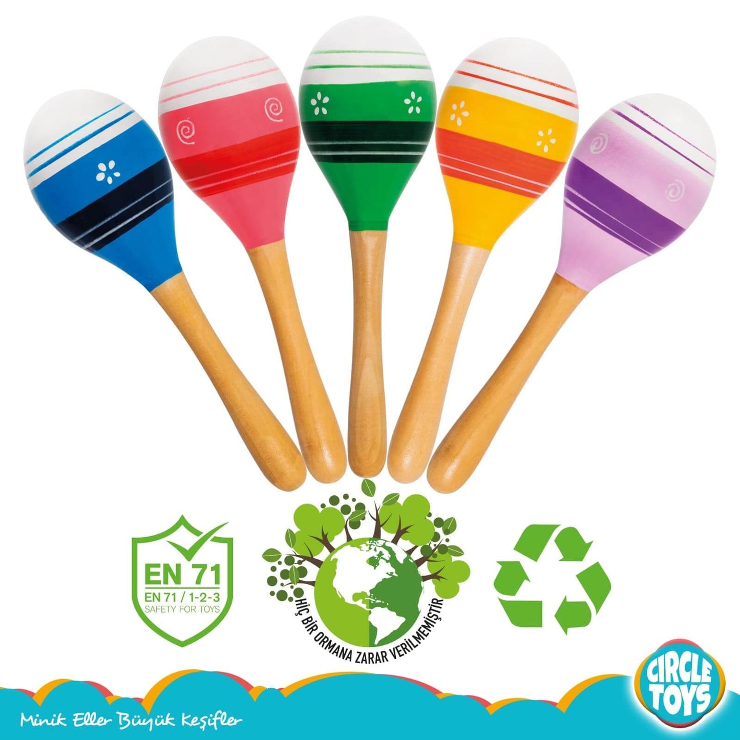Circle Toys Ahşap Marakas 2'li