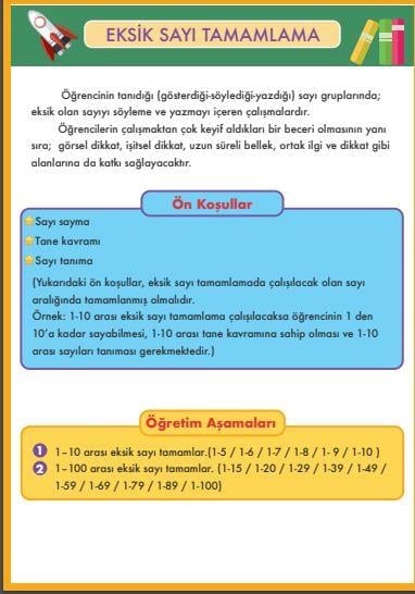Sayı Tanıma Eksik Sayı Tamamlama 1 Matematik Evreni Serisi
