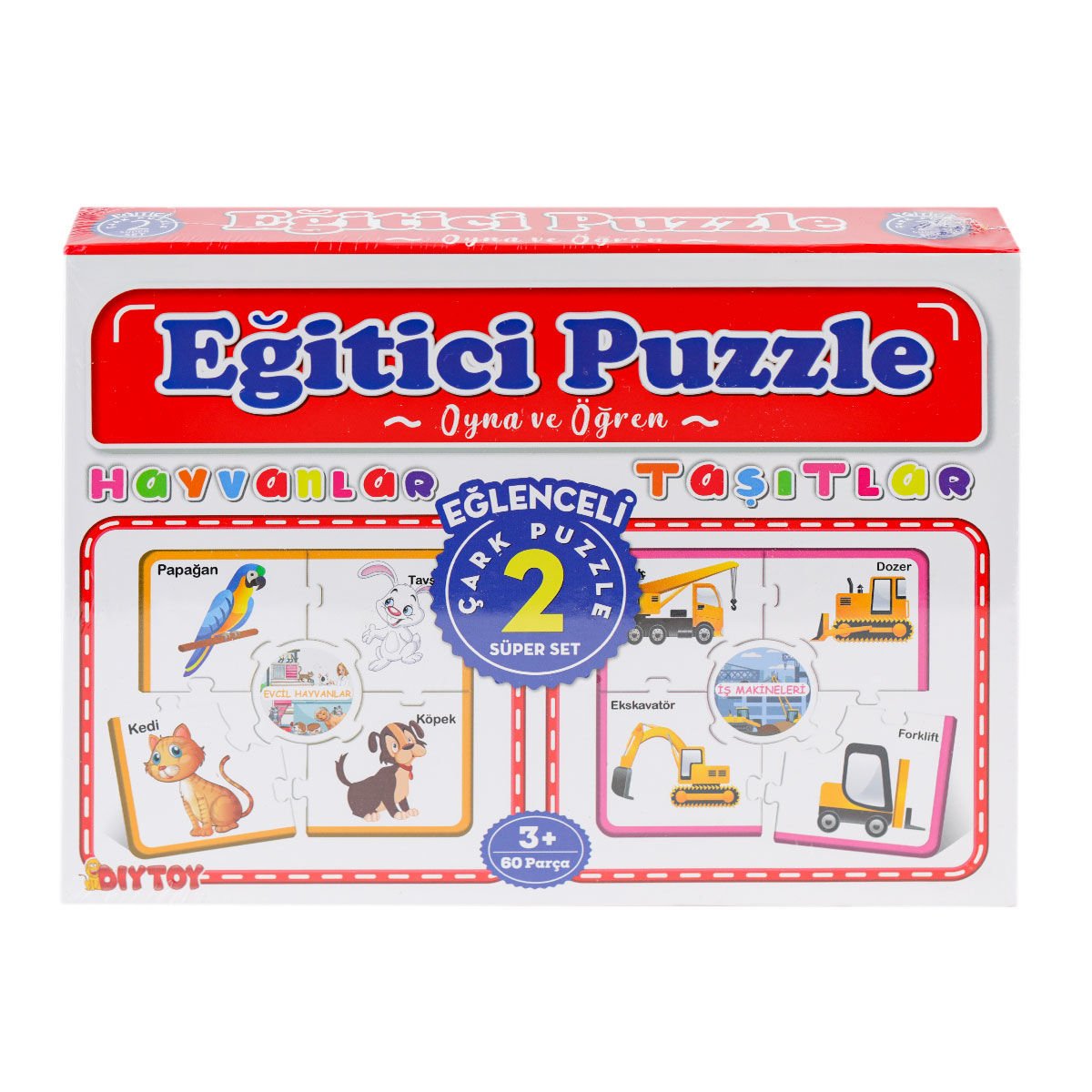 Çark Puzzle Hayvanlar ve Taşıtlar: Parçaları Birleştir, Canlıları ve Taşıtları Tanı!