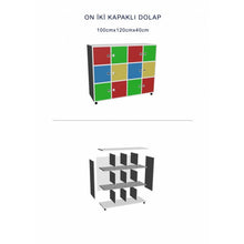 12 Kapaklı Ahşap Sınıf ve Materyal Dolabı (Anaokulu & Özel Eğitim)