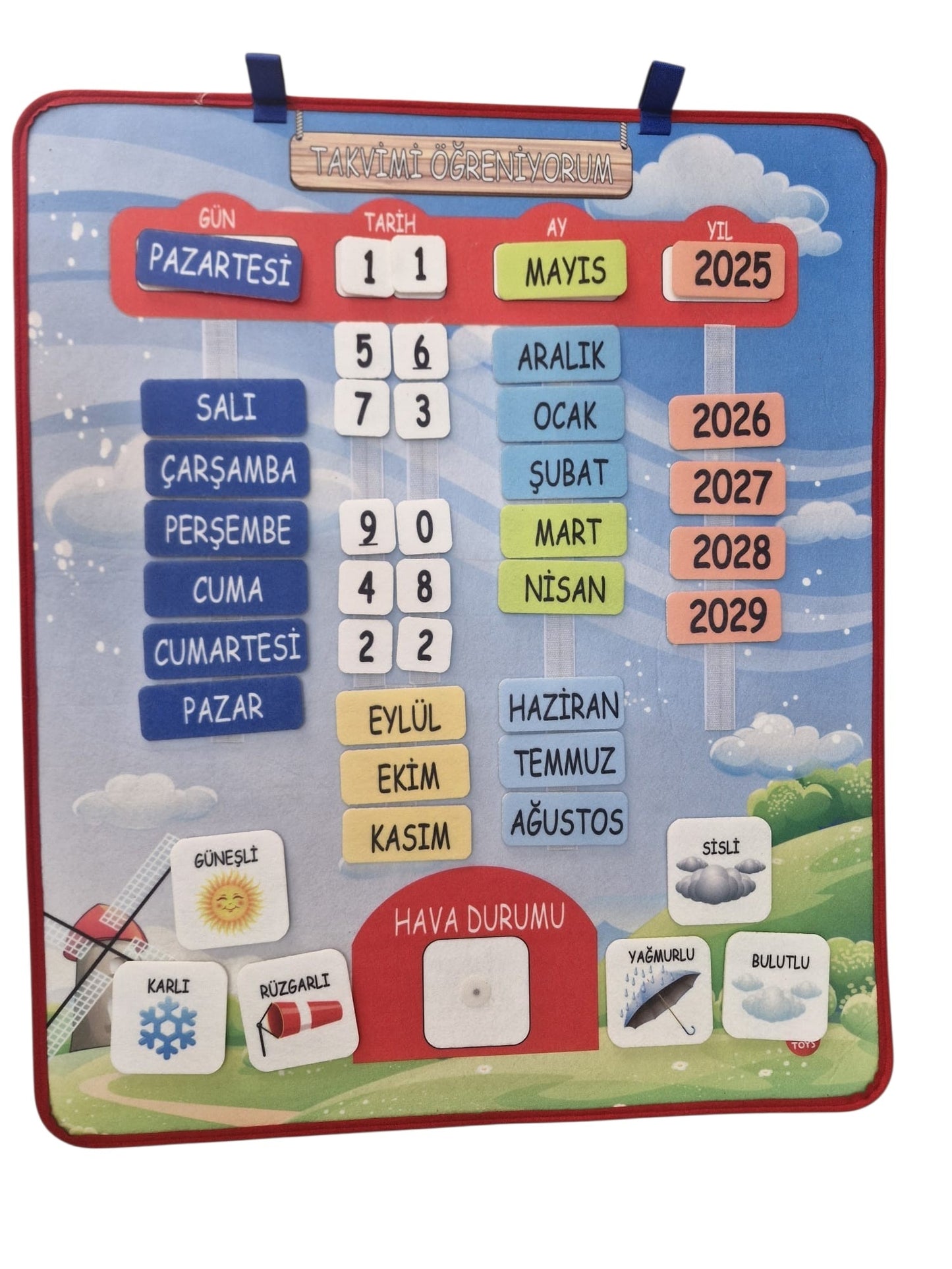 2025 Takvimi Öğreniyorum Panosu: Zamanı Keşfetmek Artık Çok Eğlenceli!