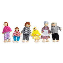 Ahşap 6'lı Aile Kukla Seti