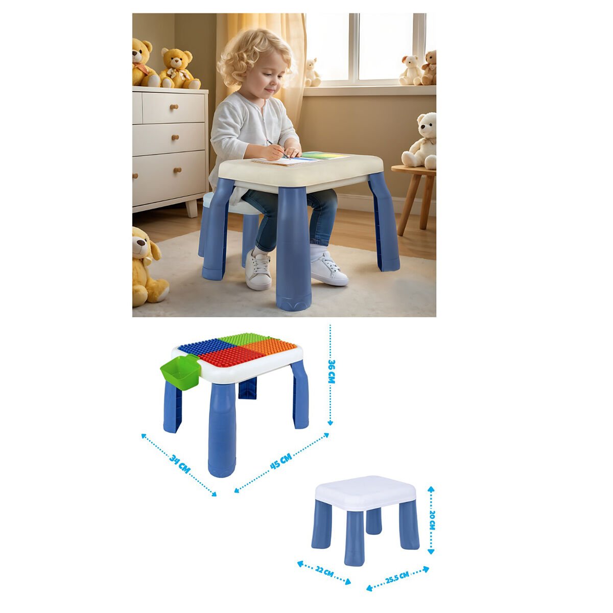 BÜYÜK SANDALYELİ 64 PCS Bİ-BLOKS MASASI