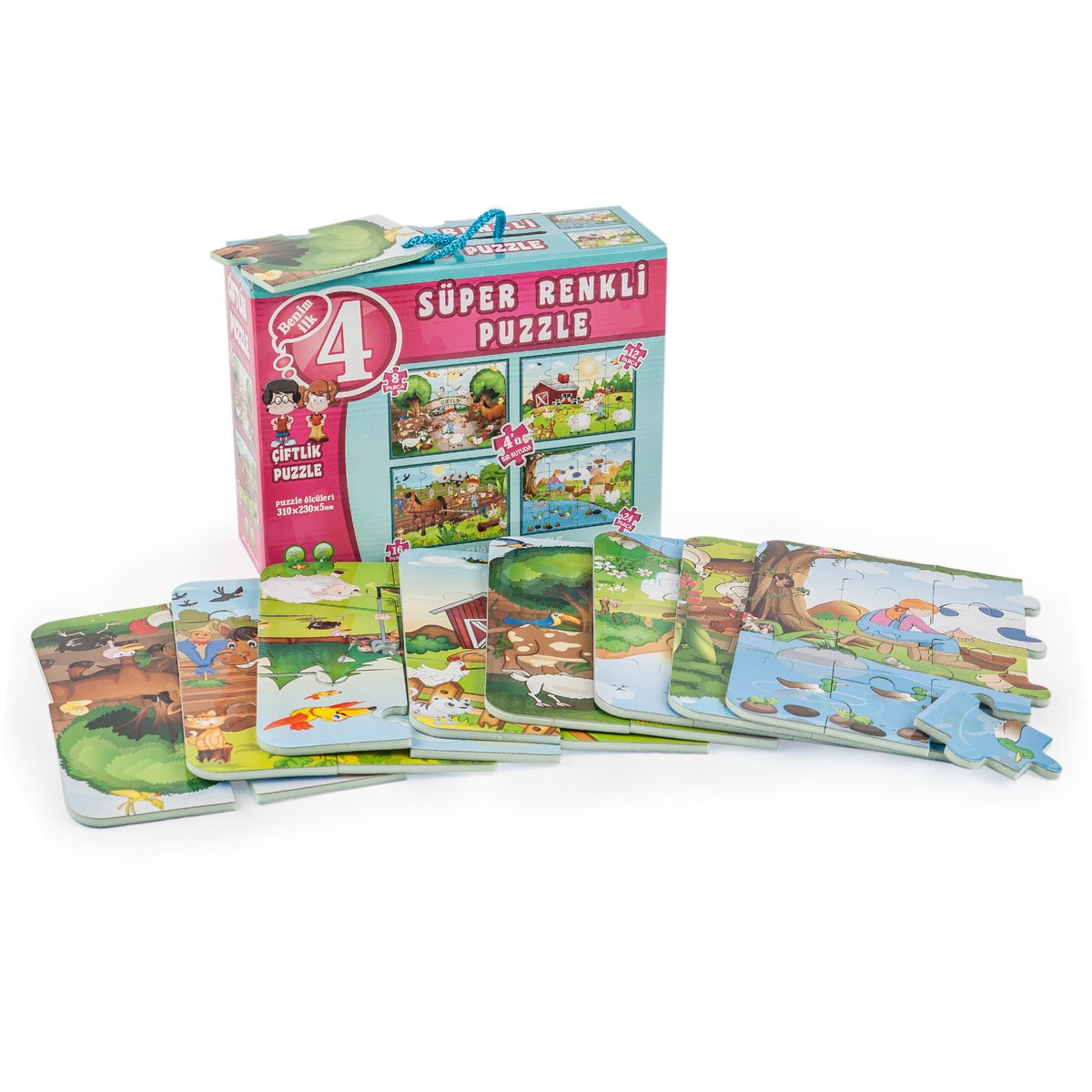 ÇİFTLİK SÜPER RENKLİ PUZZLE 4LÜ