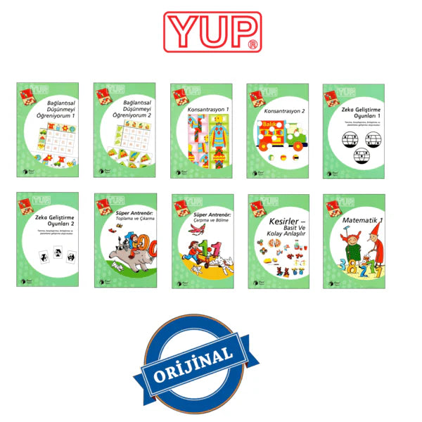 YUP 9+ Yaş Görsel Dikkat Matematiksel Zeka Geliştirme Kitapları