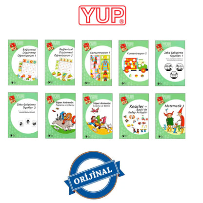 YUP 9+ Yaş Görsel Dikkat Matematiksel Zeka Geliştirme Kitapları