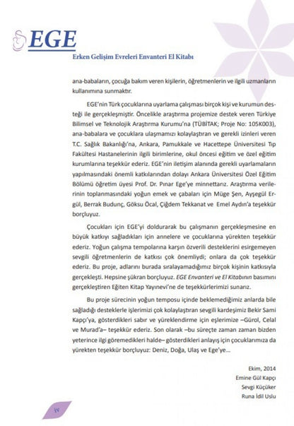Erken Gelişim Evreleri (ASQ-SE) El Kitabı