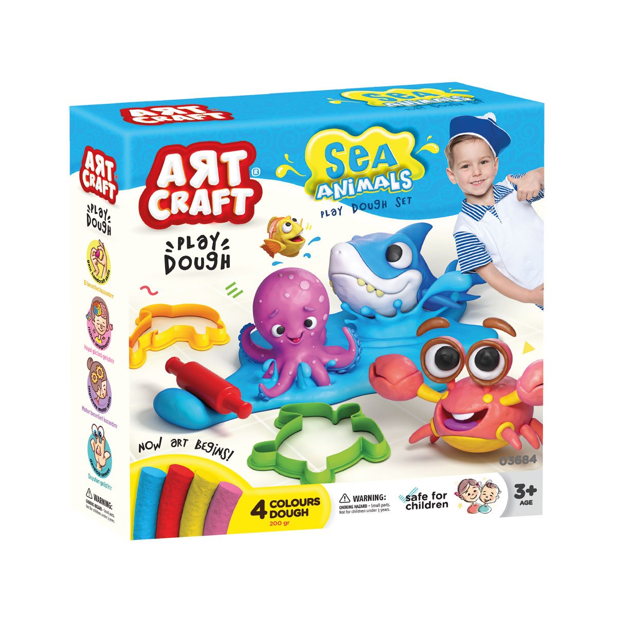 Art Craft Deniz Hayvanları Hamur Seti (200 gr) – Okyanusun Derinliklerini Ellerinizle Şekillendirin!