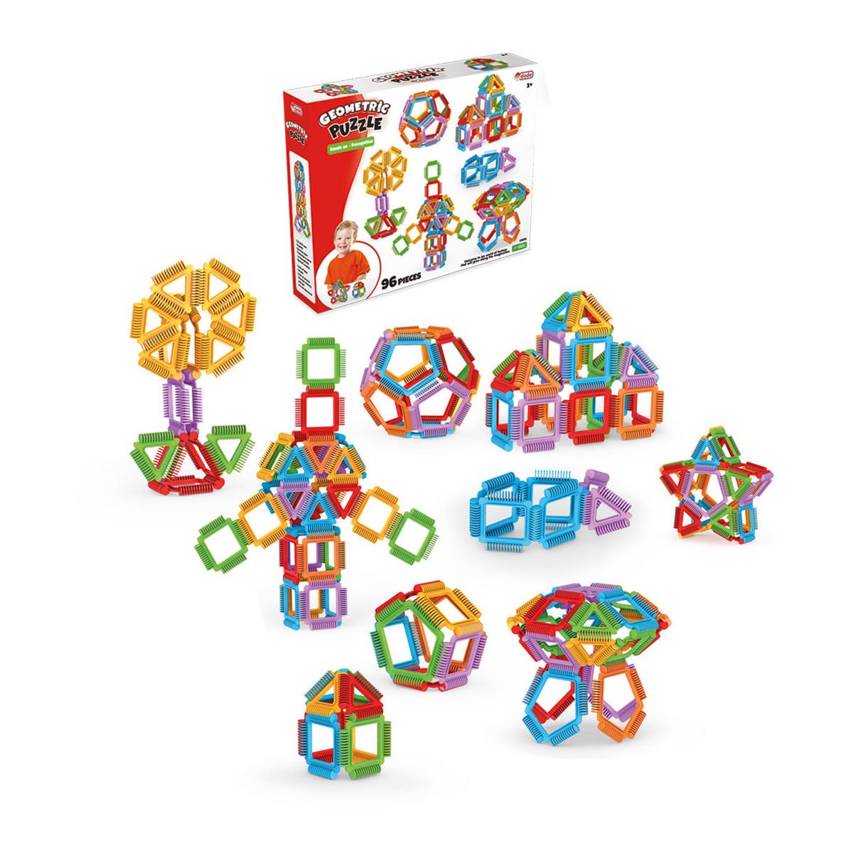 Geometrik Puzzle (96 Parça) – Şekillerle Zeka ve Tasarım Dünyası!