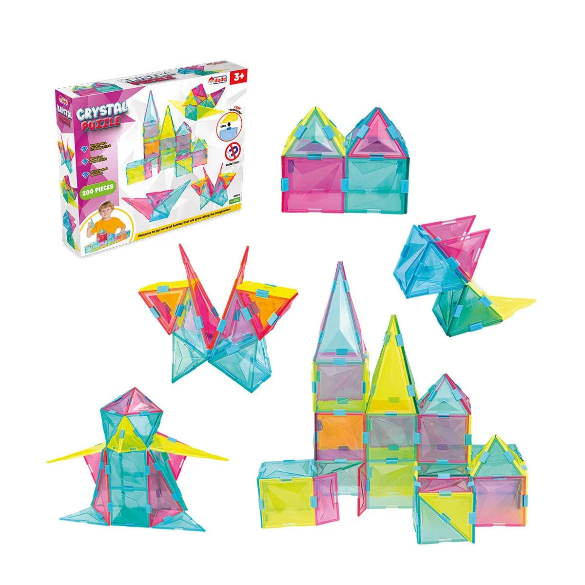 Kristal Puzzle (200 Parça) – Işıltılı Geometrinin Büyüsü!
