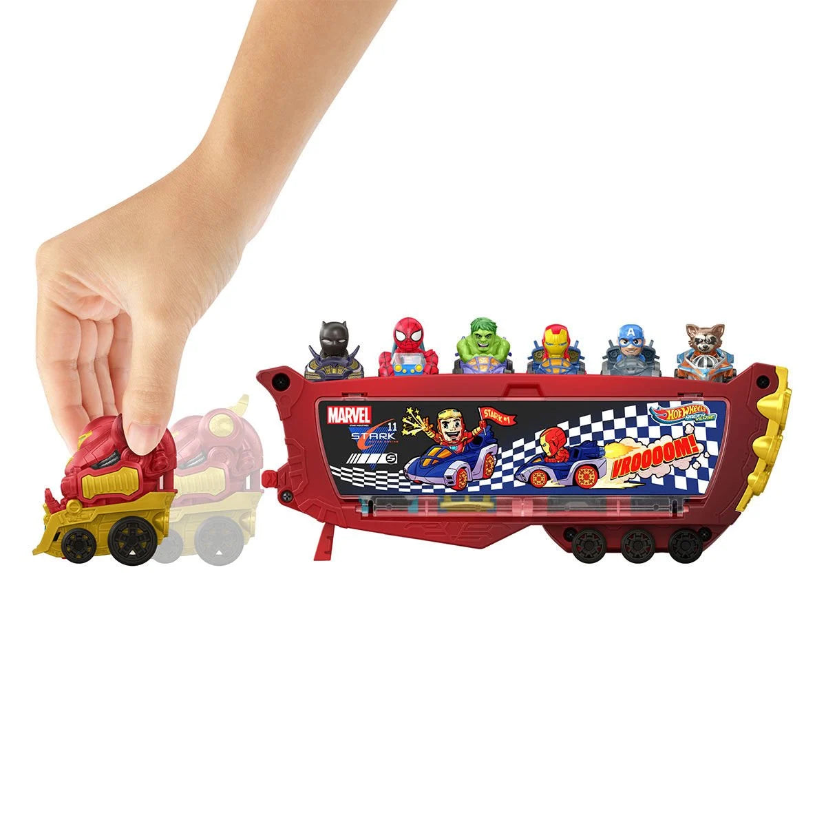 Hot Wheels RacerVerse Hulkbuster Tır - Kahramanların Taşıyıcısı ve Depolama Ünites
