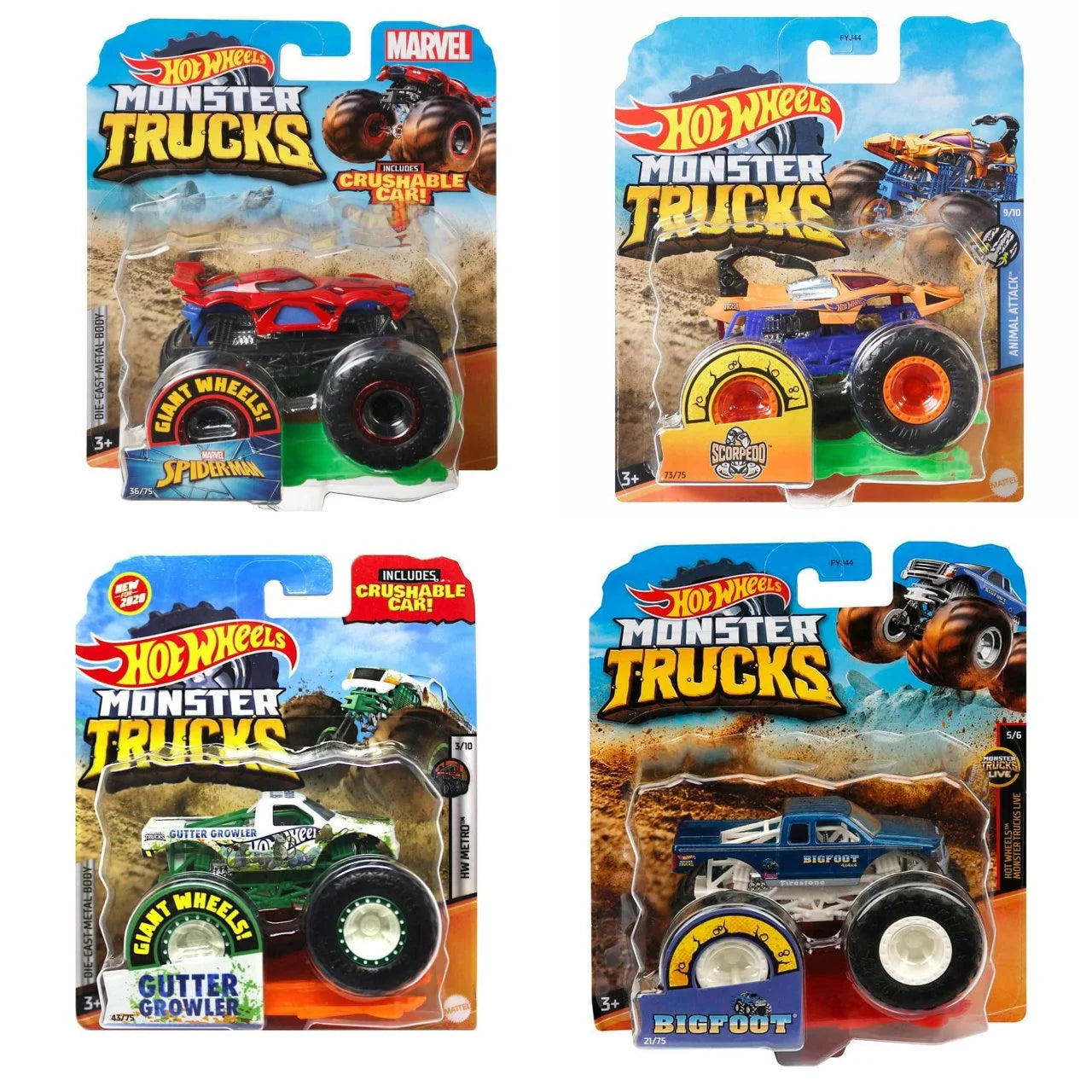 Hot Wheels Monster Trucks 1:64 Arabalar - Küçük Boyut, Dev Heyecan!
