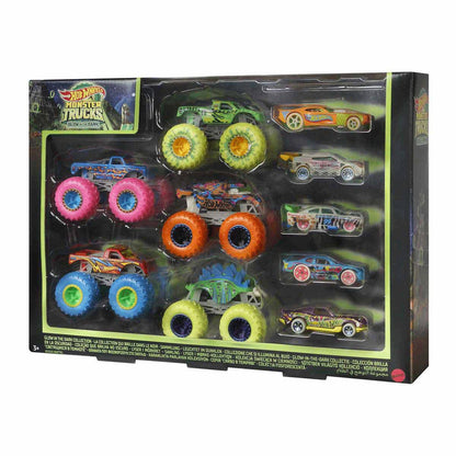 Monster Trucks Karanlıkta Parlayan 10'lu Araç Seti - Işıklar Kapansın, Macera Başlasın!