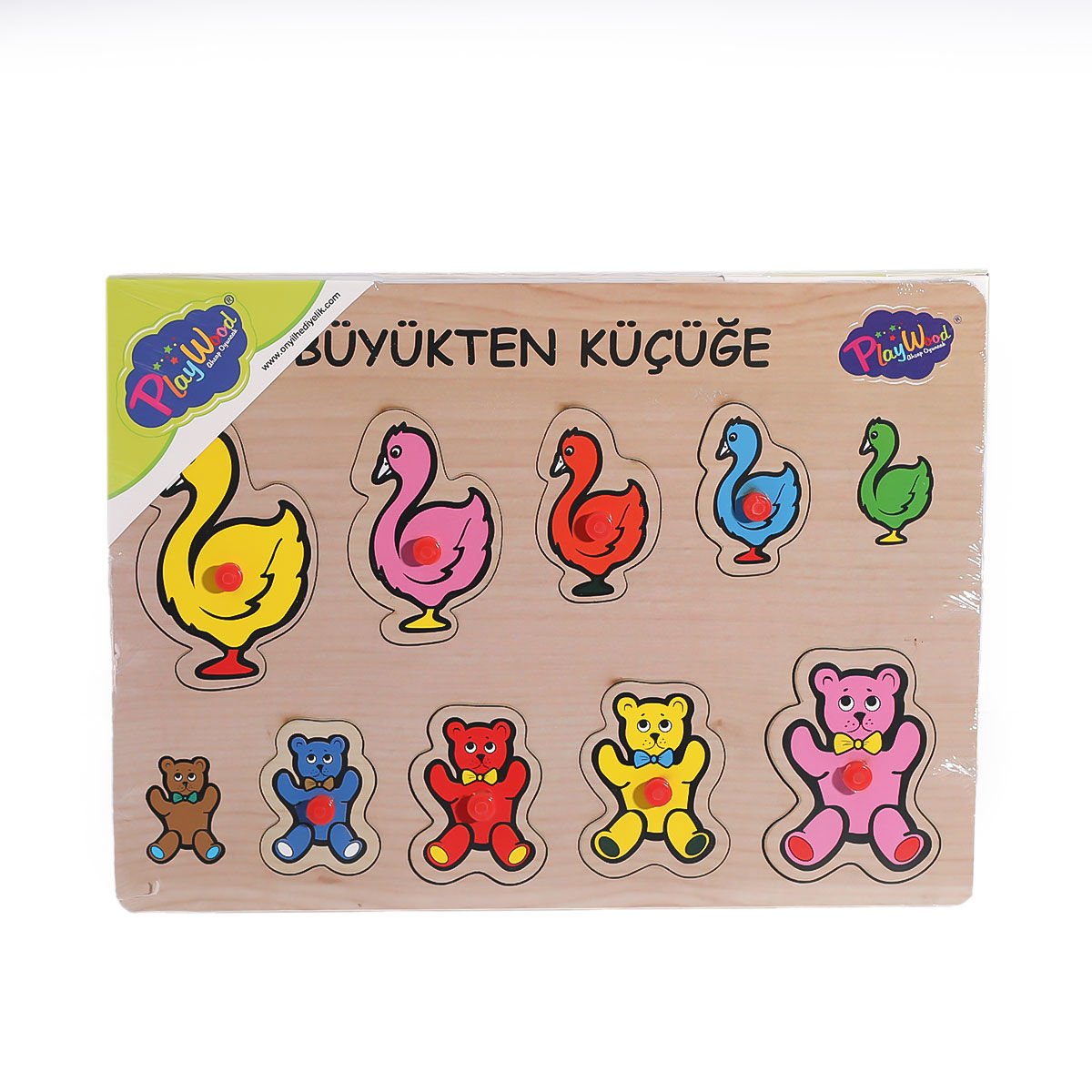 Ahşap Tutmalı Puzzle Büyükten Küçüğe