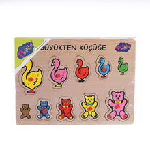 Ahşap Tutmalı Puzzle Büyükten Küçüğe
