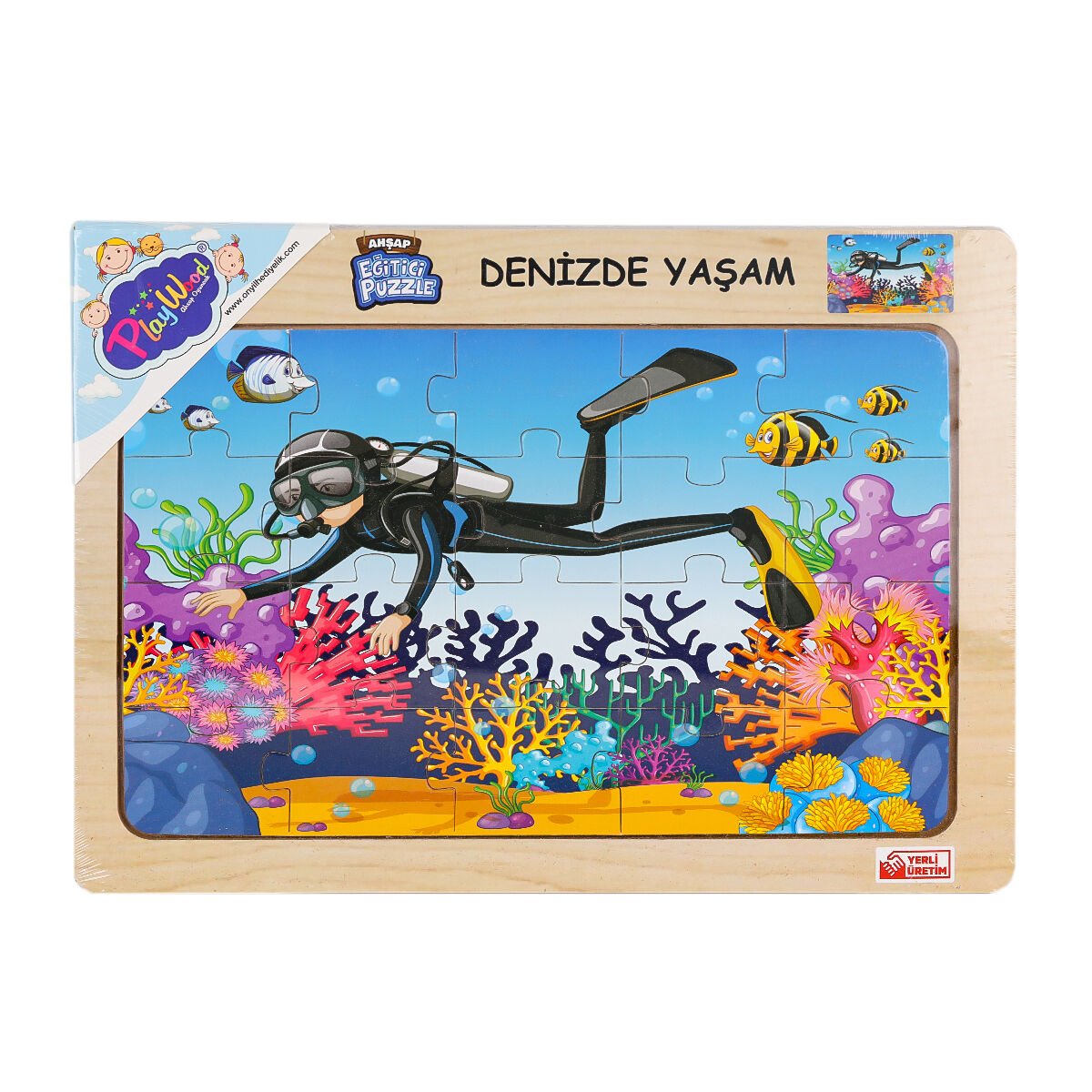 Ahşap Eğitici Puzzle Denizde Yaşam