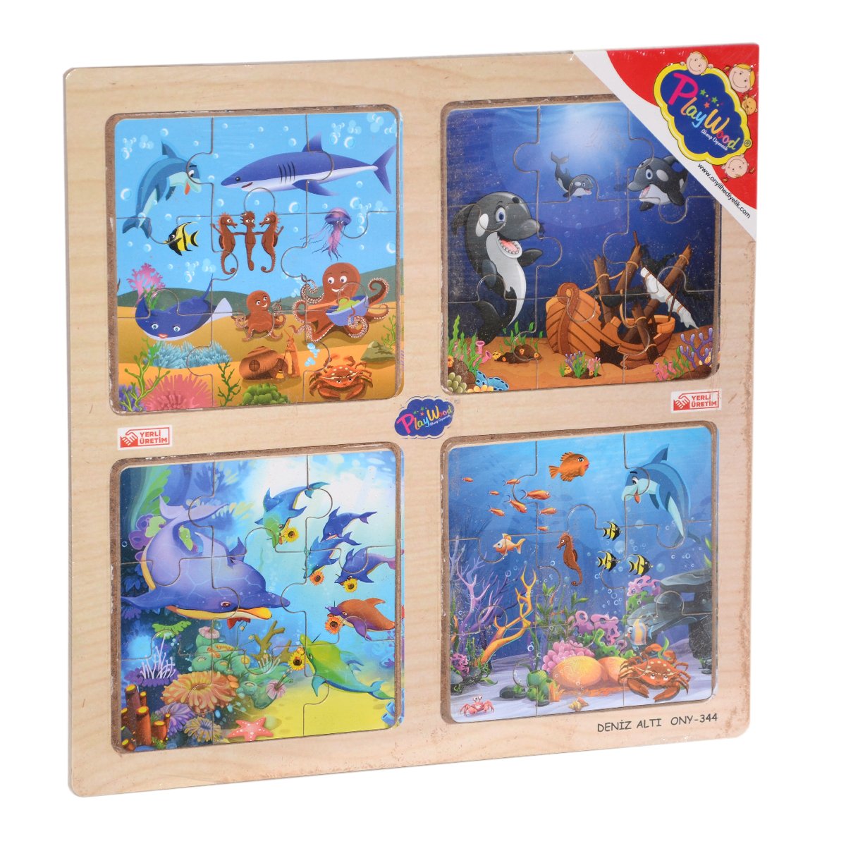 Ahşap Eğitici 4'lü Puzzle