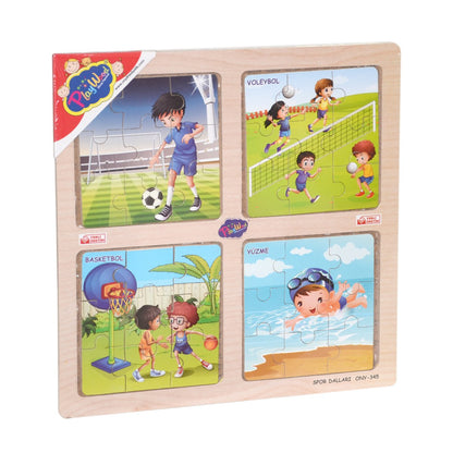 Ahşap Eğitici 4'lü Puzzle
