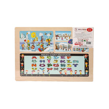 Ahşap Eğitici Çocuk Puzzle -Kış Mevsimi