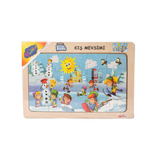 Ahşap Eğitici Çocuk Puzzle -Kış Mevsimi