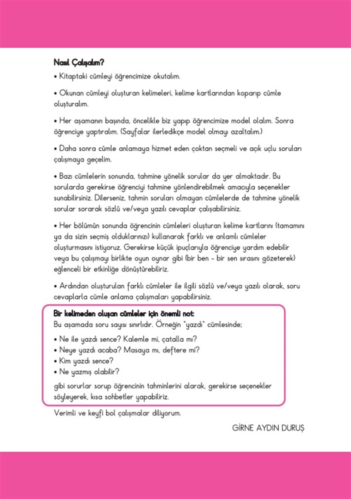 Adım Adım Cümleler 1-2 Okuyorum Anlıyorum Yazıyorum Serisi