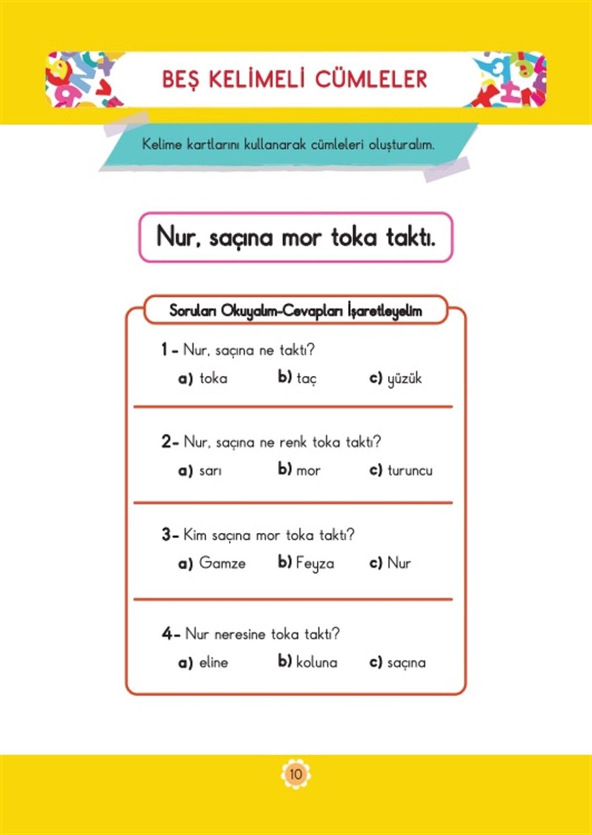 Adım Adım Cümleler 1-2 Okuyorum Anlıyorum Yazıyorum Serisi