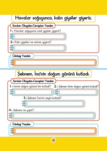 Adım Adım Cümleler 2 Okuyorum Anlıyorum Yazıyorum Serisi