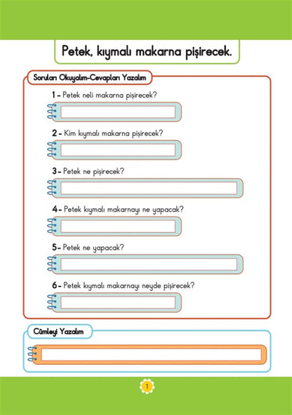 Adım Adım Cümleler 1-2 Okuyorum Anlıyorum Yazıyorum Serisi