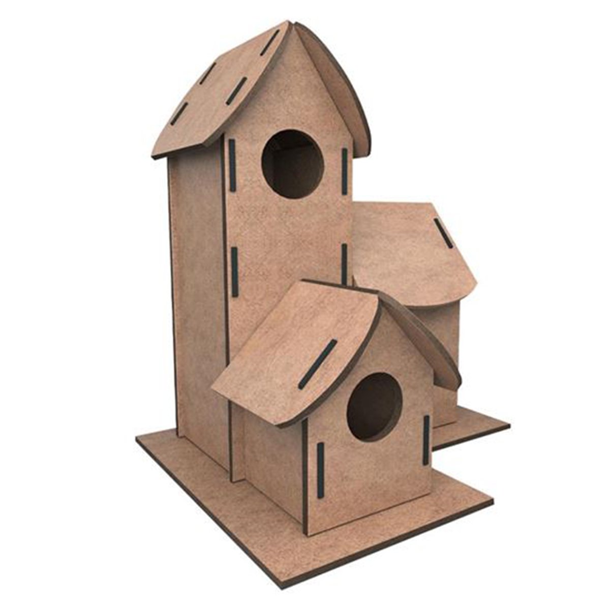 Kumtoys Boyanabilir 3'lü Kuş Evi - Bird House