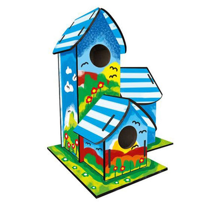 Kumtoys Boyanabilir 3'lü Kuş Evi - Bird House